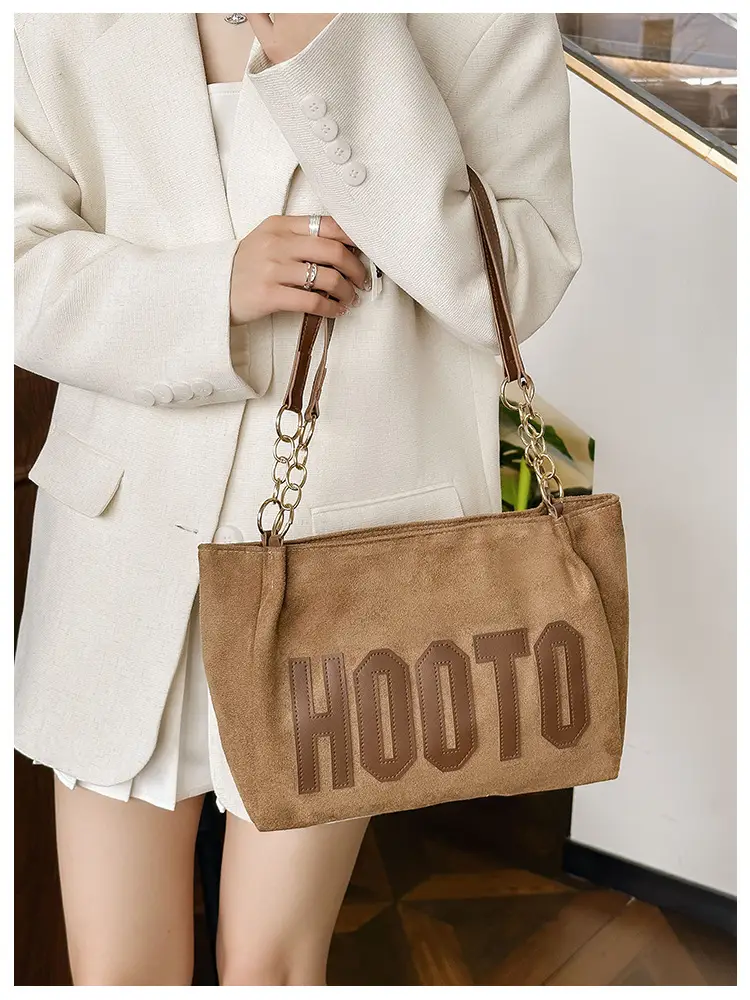 Frosted Deerskin Shoulder Bag Women Large Capacity Vintage Tote — feature 27