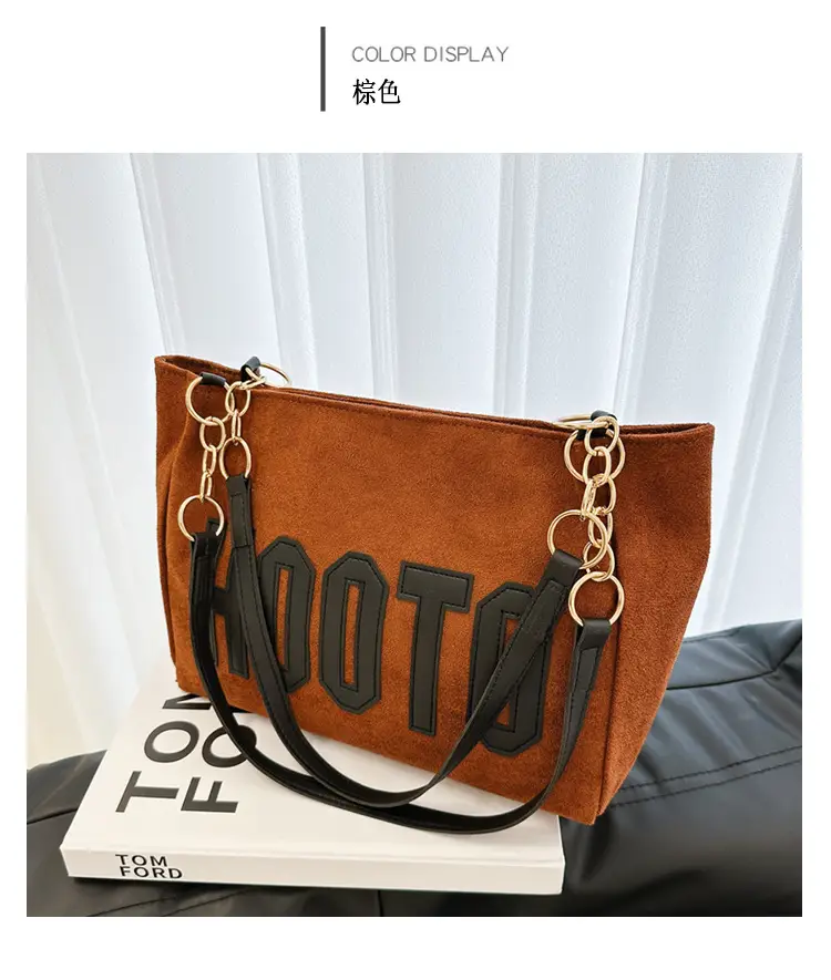 Frosted Deerskin Shoulder Bag Women Large Capacity Vintage Tote — feature 31