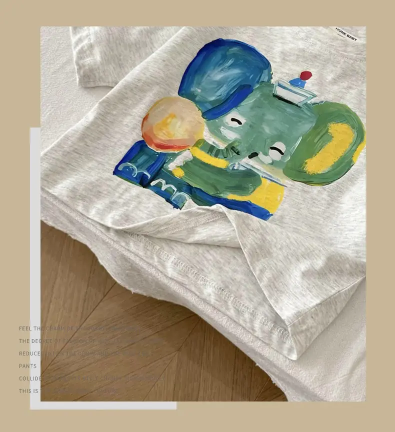 Boys' Cartoon Elephant T-Shirt Grey 2026 — feature 12