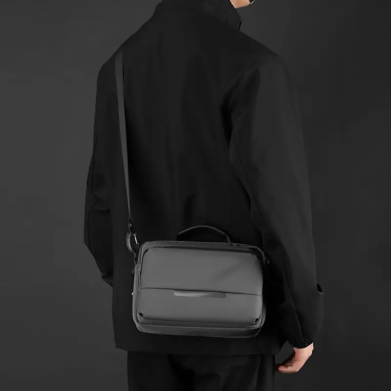 Men's Waterproof Casual Shoulder Bag Black - Image 7