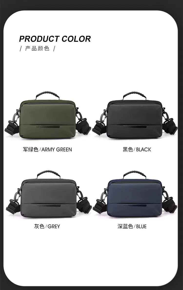 Men's Waterproof Casual Shoulder Bag Black — feature 14