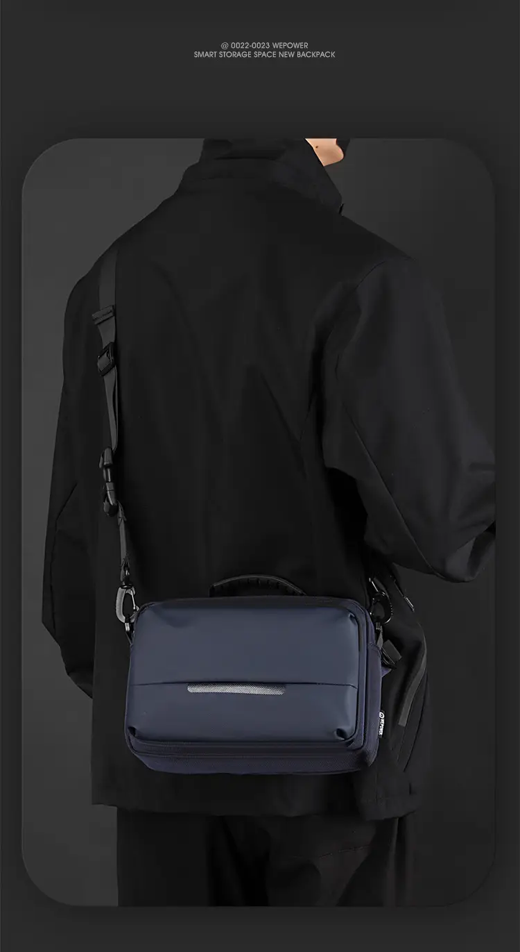 Men's Waterproof Casual Shoulder Bag Black — feature 16