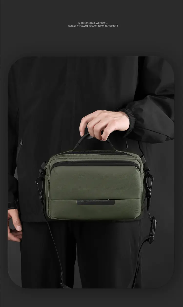 Men's Waterproof Casual Shoulder Bag Black — feature 17