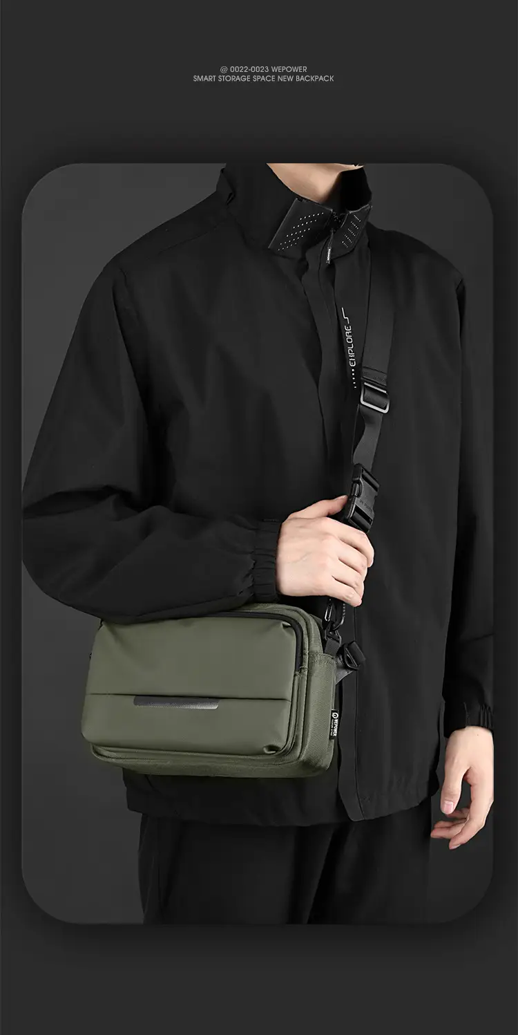 Men's Waterproof Casual Shoulder Bag Black — feature 19