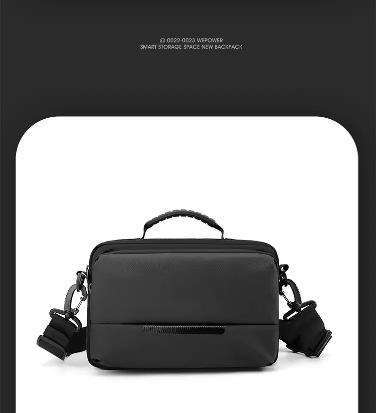 Men's Waterproof Casual Shoulder Bag Black — feature 25