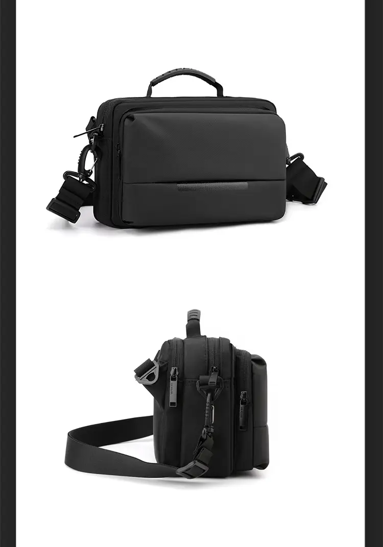 Men's Waterproof Casual Shoulder Bag Black — feature 26