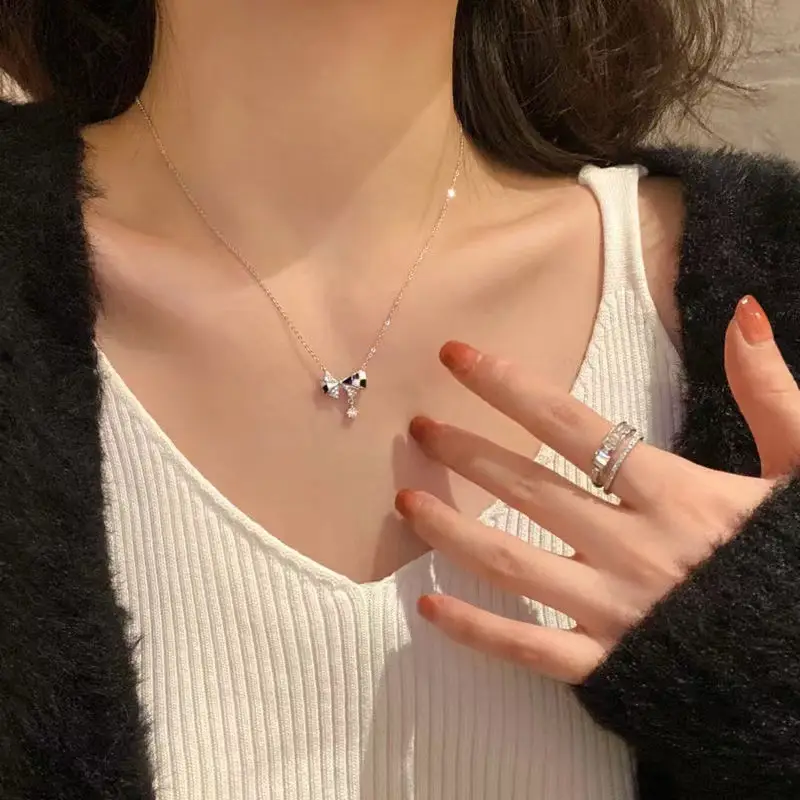 Silver Butterfly Fairy Necklace with Clavicle Chain — feature 9