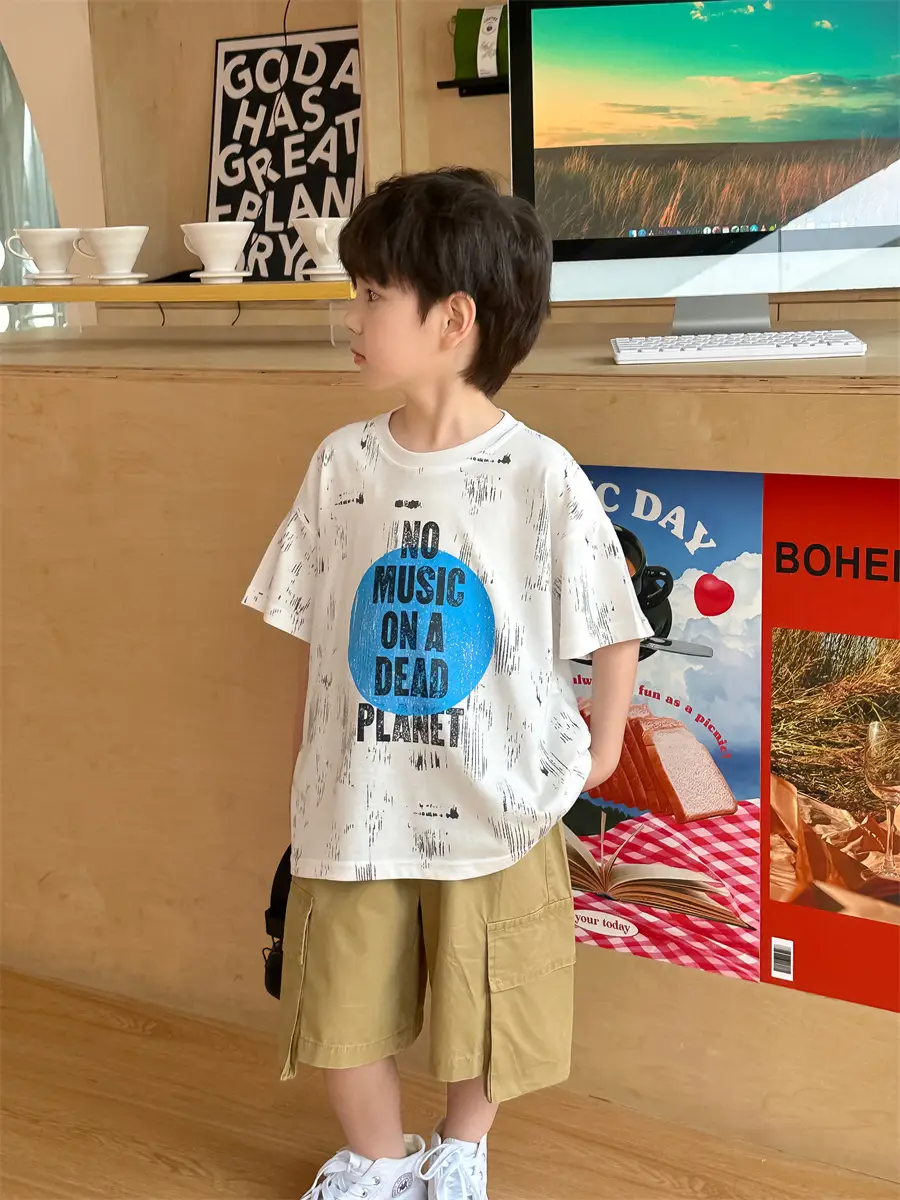 Boys T-Shirt Short Sleeve Kids 2025 Trendy Korean Style — feature 13