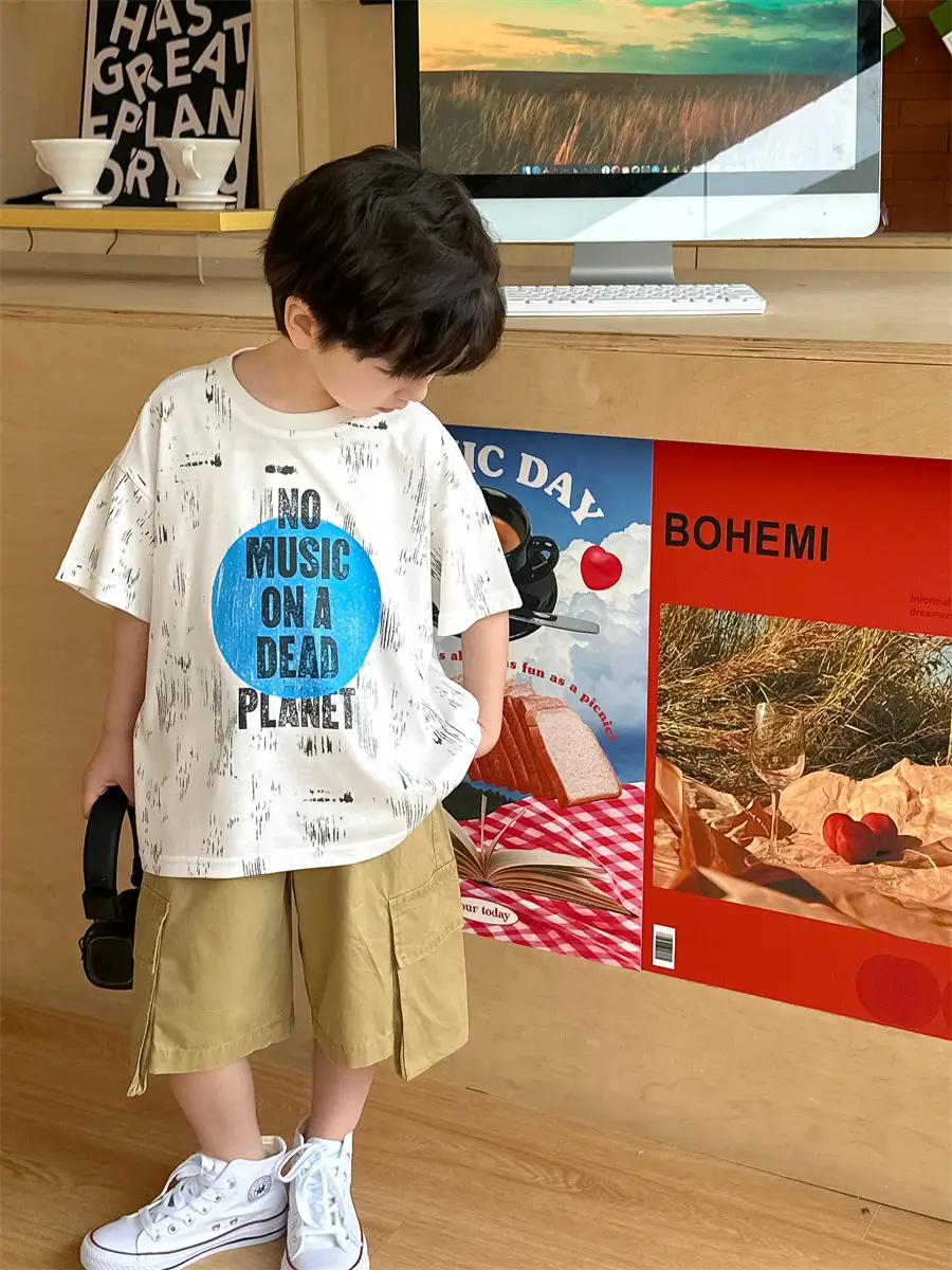 Boys T-Shirt Short Sleeve Kids 2025 Trendy Korean Style — feature 14