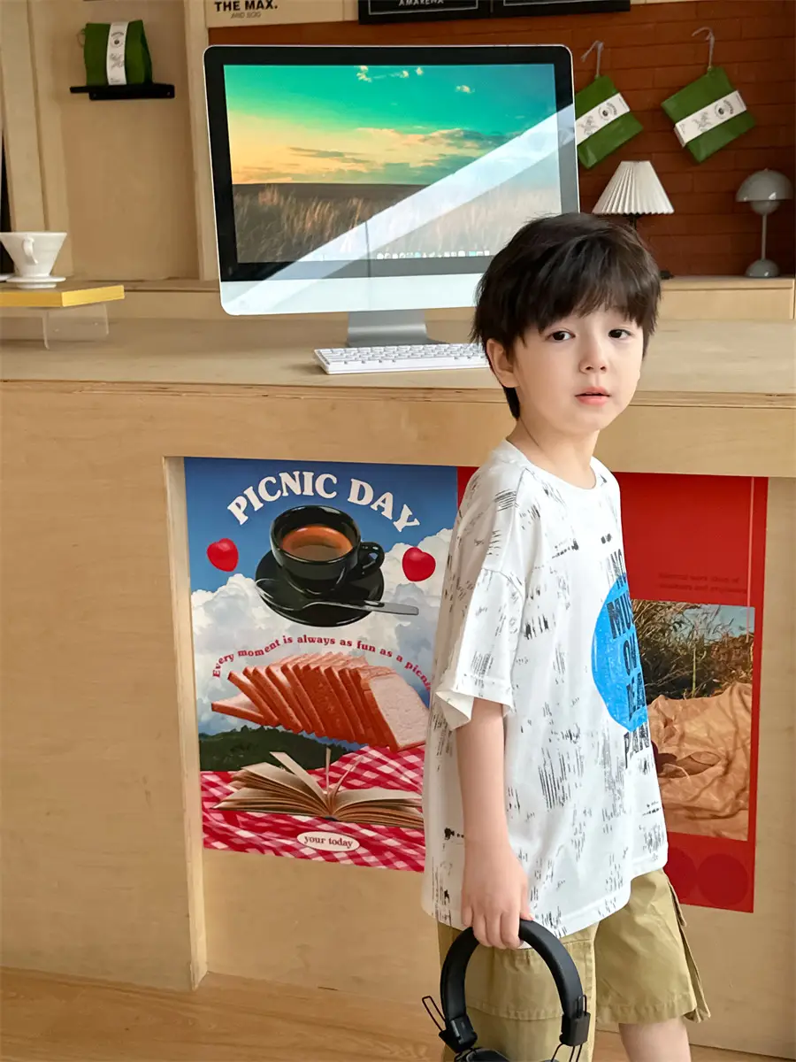 Boys T-Shirt Short Sleeve Kids 2025 Trendy Korean Style — feature 15