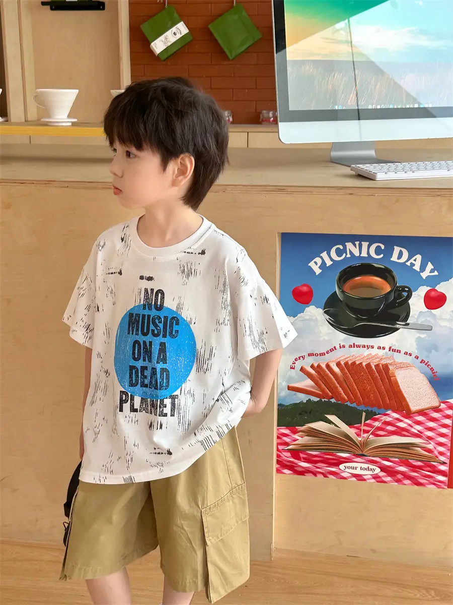 Boys T-Shirt Short Sleeve Kids 2025 Trendy Korean Style — feature 16