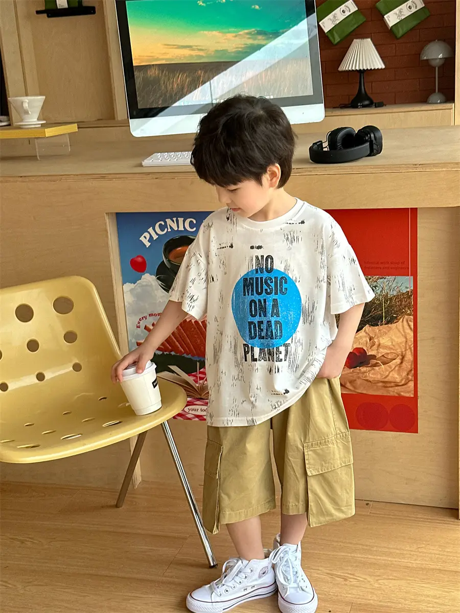 Boys T-Shirt Short Sleeve Kids 2025 Trendy Korean Style — feature 18