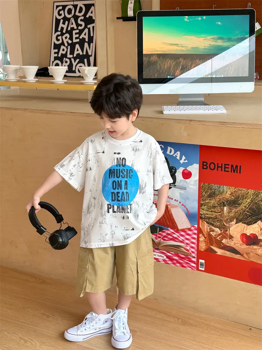 Boys T-Shirt Short Sleeve Kids 2025 Trendy Korean Style — feature 4