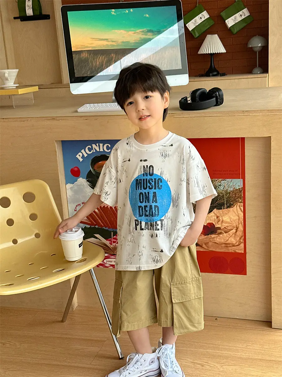 Boys T-Shirt Short Sleeve Kids 2025 Trendy Korean Style — feature 9