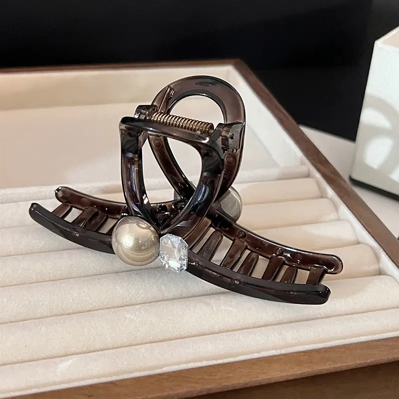 Pearl Rhinestone Hairpin Women's Hair Volume Clip