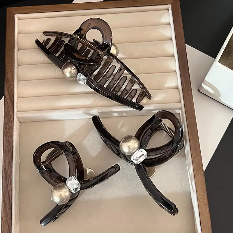 Pearl Rhinestone Hairpin Women's Hair Volume Clip — feature 1
