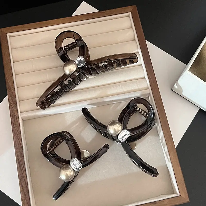 Pearl Rhinestone Hairpin Women's Hair Volume Clip — feature 2