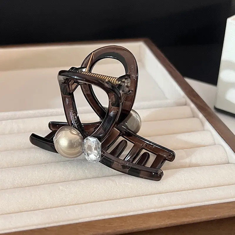 Pearl Rhinestone Hairpin Women's Hair Volume Clip — feature 5