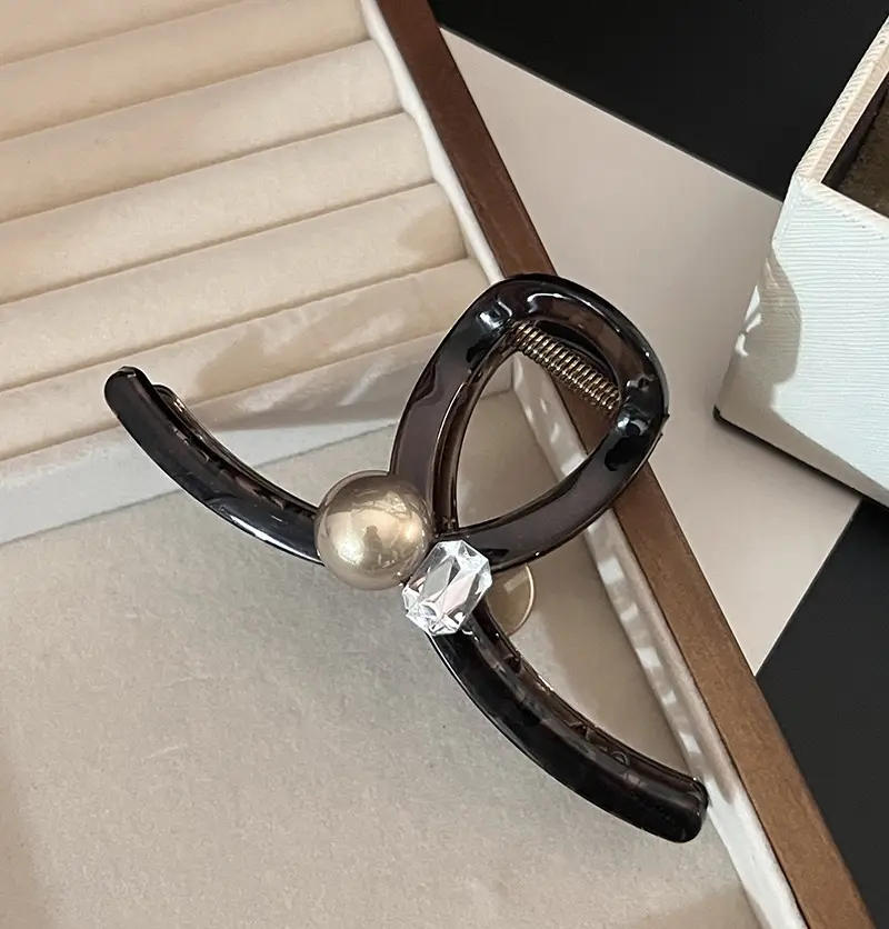 Pearl Rhinestone Hairpin Women's Hair Volume Clip — feature 7