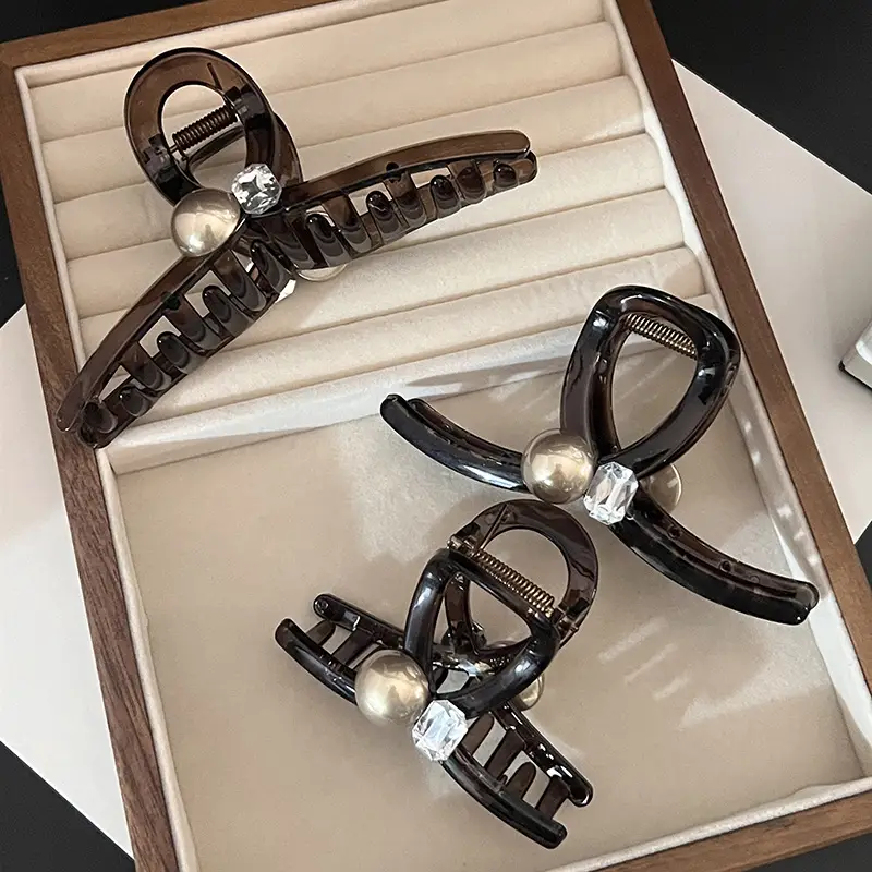 Pearl Rhinestone Hairpin Women's Hair Volume Clip — feature 9