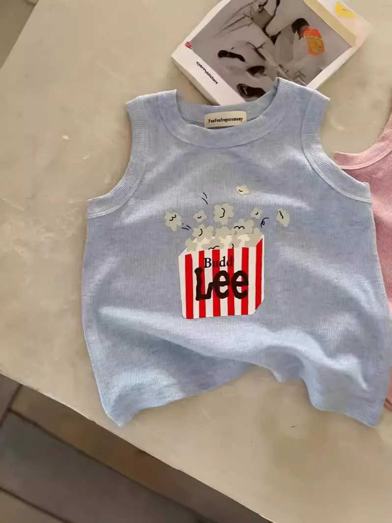 Children's Gray Sleeveless Vest Set for Boys Summer - Image 5