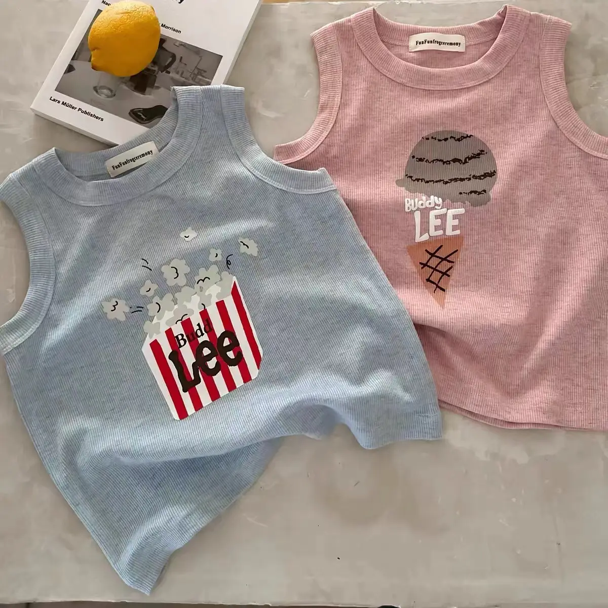 Children's Gray Sleeveless Vest Set for Boys Summer — feature 2