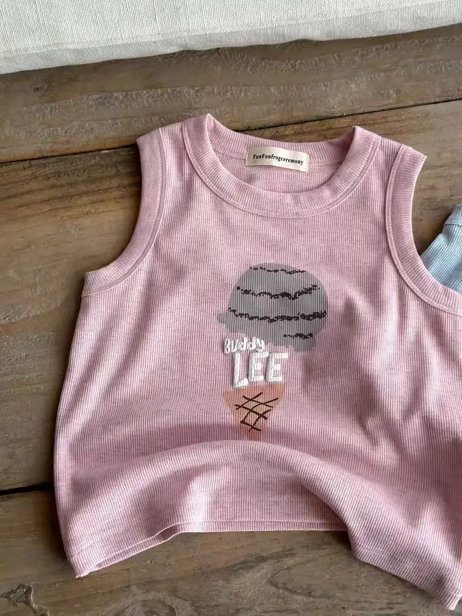 Children's Gray Sleeveless Vest Set for Boys Summer — feature 7