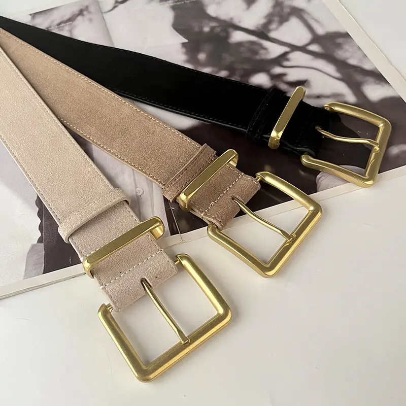 Camel Frosted Leather Women's Belt - Image 14