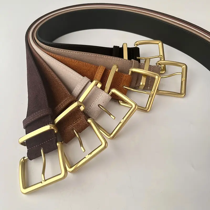 Camel Frosted Leather Women's Belt - Image 15