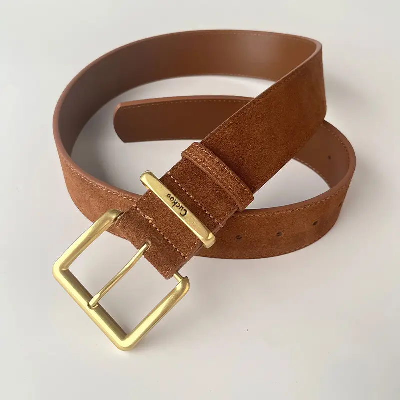 Camel Frosted Leather Women's Belt - Image 16
