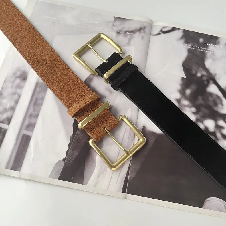 Camel Frosted Leather Women's Belt — feature 18