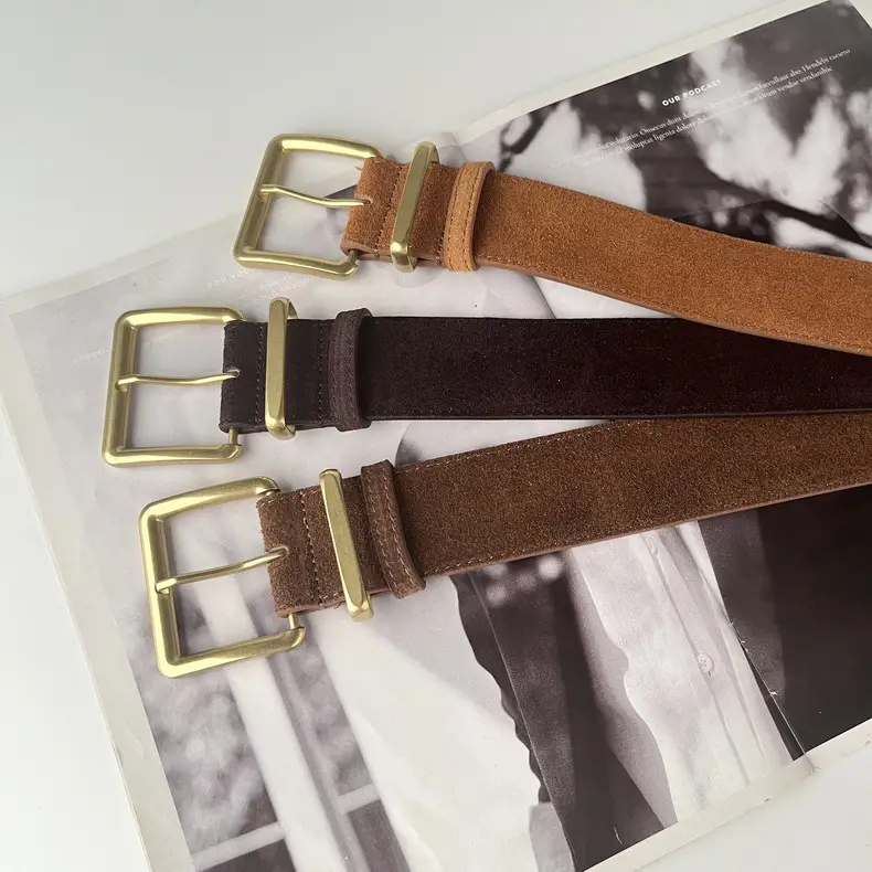 Camel Frosted Leather Women's Belt — feature 20