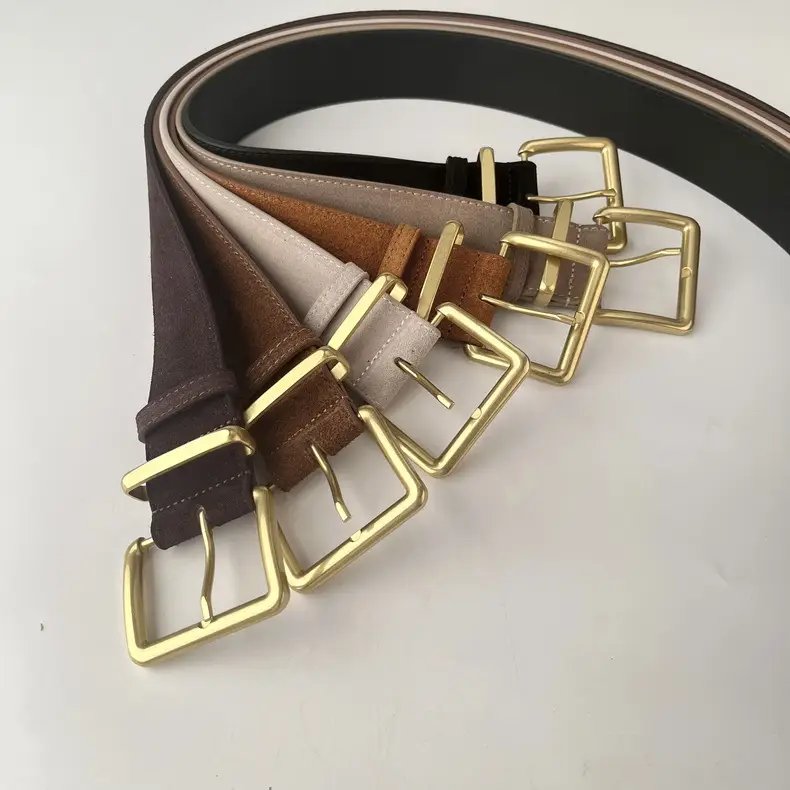 Camel Frosted Leather Women's Belt — feature 4