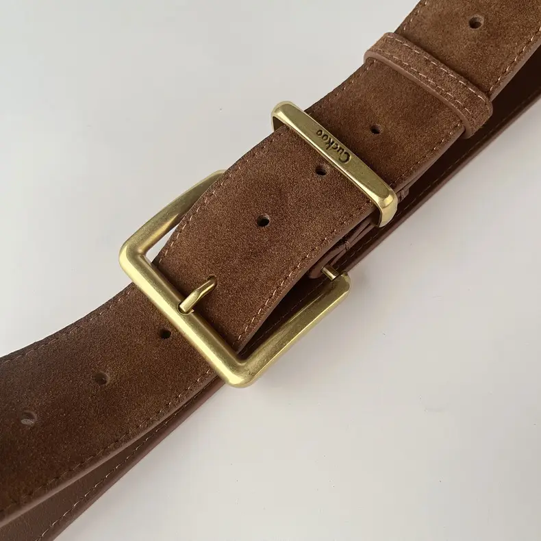 Camel Frosted Leather Women's Belt — feature 8