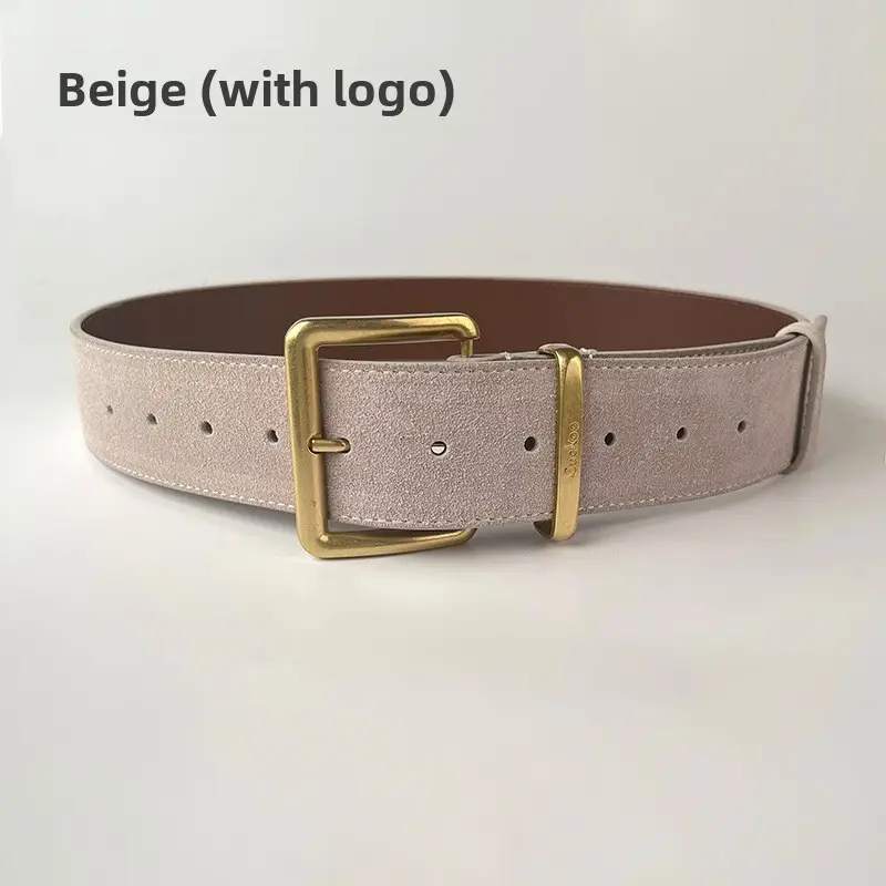 Camel Frosted Leather Women's Belt - Image 10