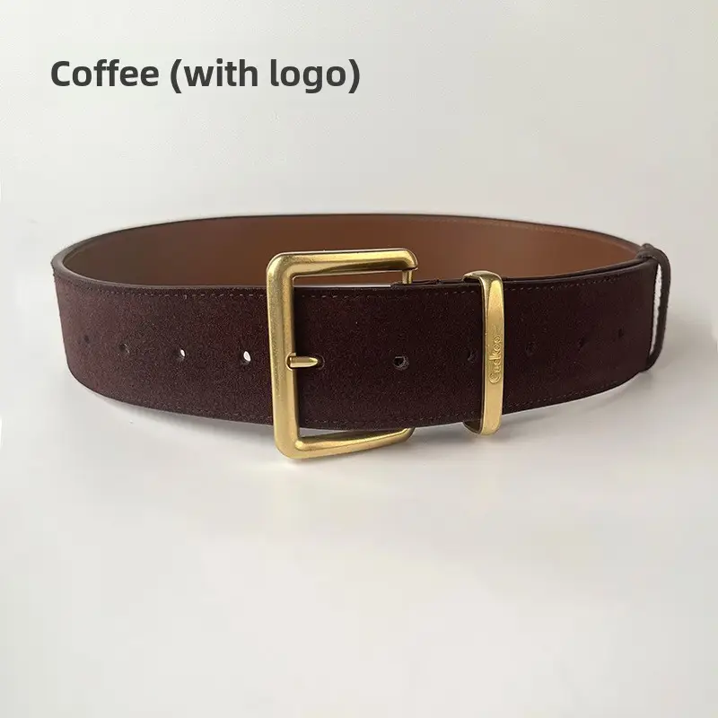 Camel Frosted Leather Women's Belt - Image 11