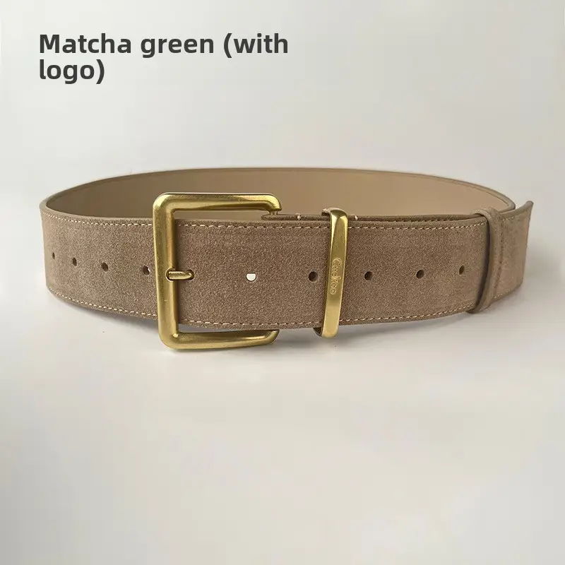 Camel Frosted Leather Women's Belt - Image 12