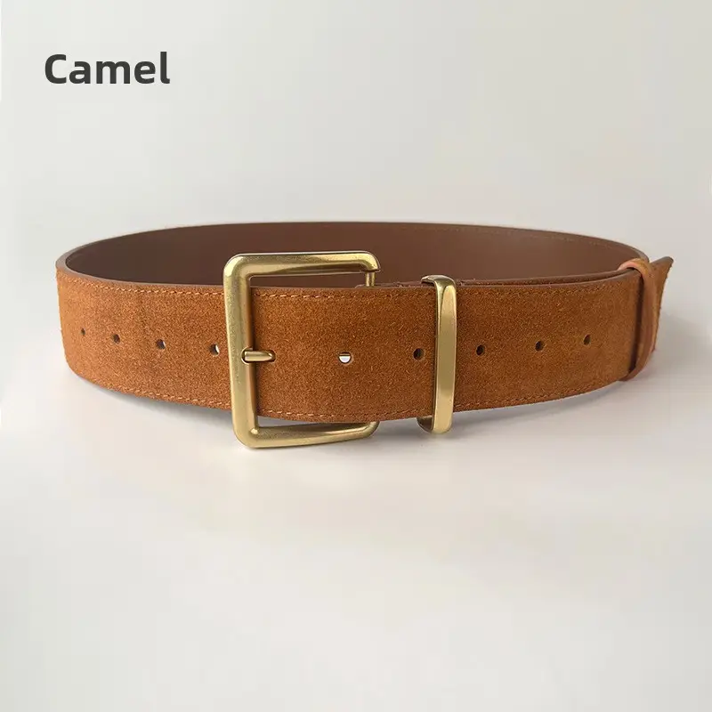 Camel Frosted Leather Women's Belt - Image 2