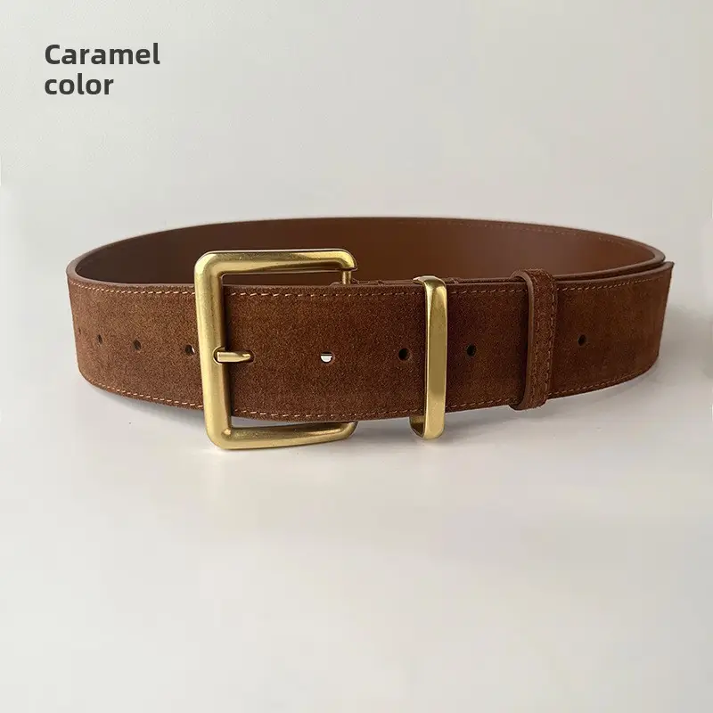Camel Frosted Leather Women's Belt - Image 3