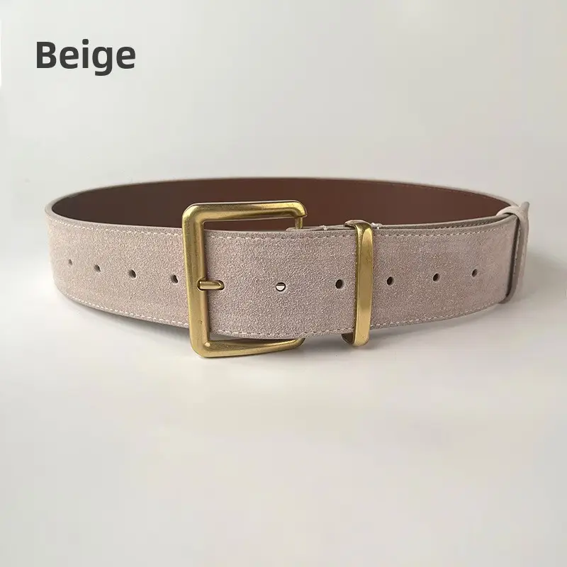 Camel Frosted Leather Women's Belt - Image 4