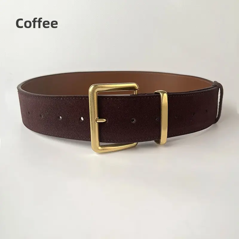 Camel Frosted Leather Women's Belt - Image 5