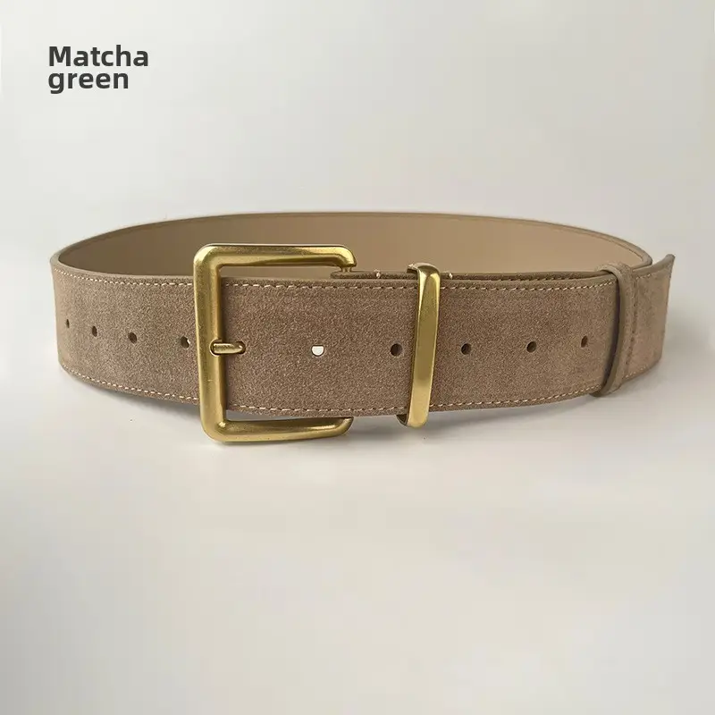 Camel Frosted Leather Women's Belt - Image 6