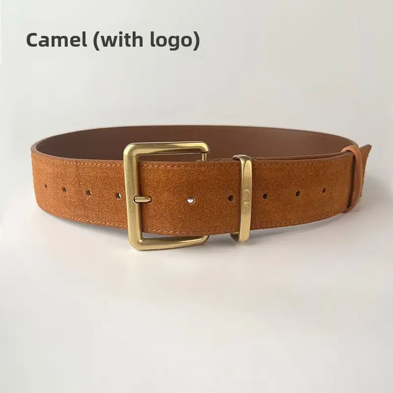 Camel Frosted Leather Women's Belt - Image 8