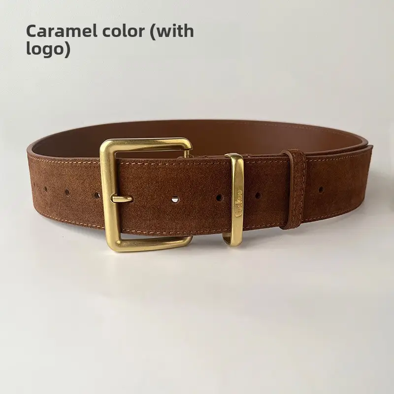 Camel Frosted Leather Women's Belt - Image 9