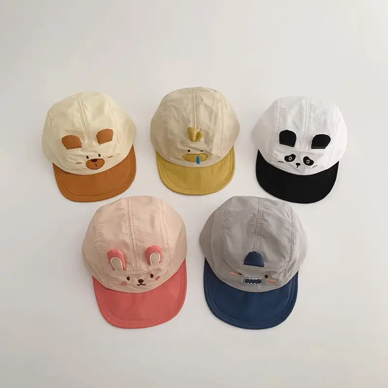 Baby Cartoon Sun Hat with Embroidery & Durable Cap