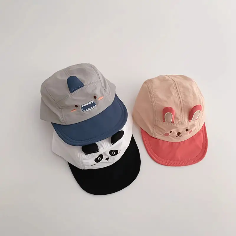 Baby Cartoon Sun Hat with Embroidery & Durable Cap