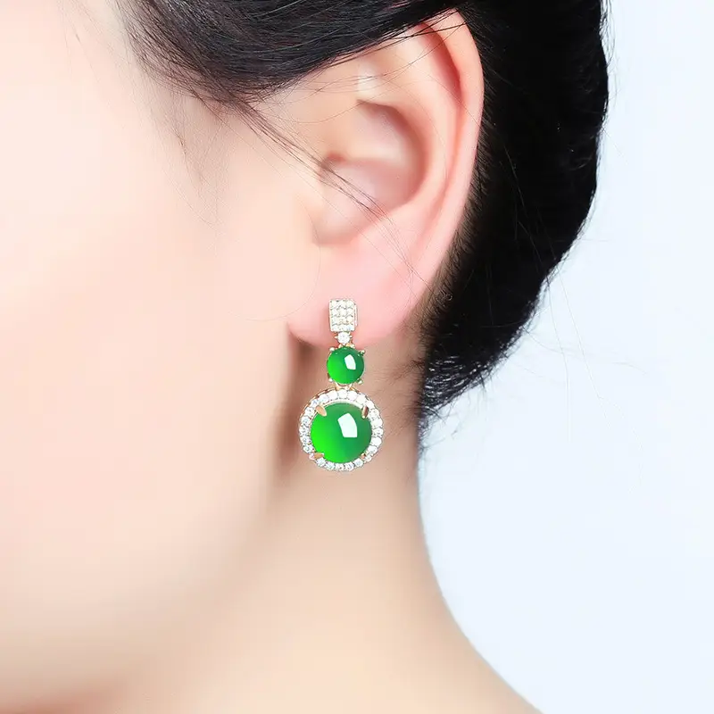 Natural Ice Green Chalcedony 3-Piece Jewelry Set - Image 8