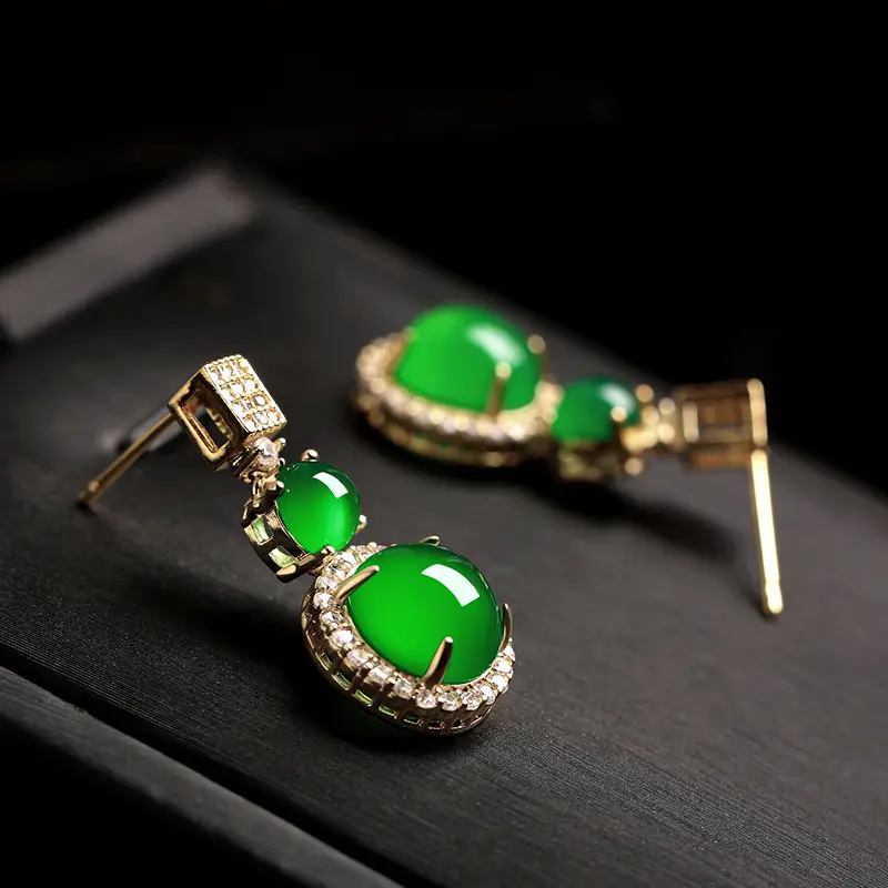 Natural Ice Green Chalcedony 3-Piece Jewelry Set - Image 9