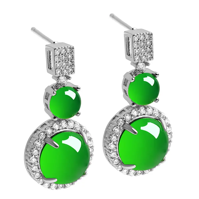 Natural Ice Green Chalcedony 3-Piece Jewelry Set - Image 10