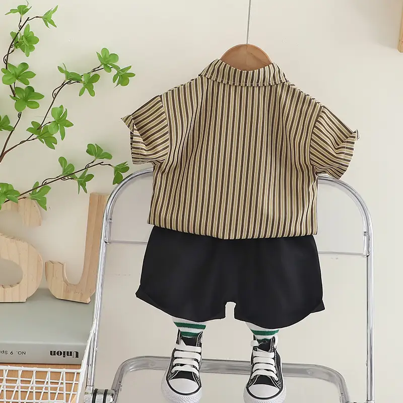 2025 New Kids Cotton Striped 3-Piece Suit — feature 14
